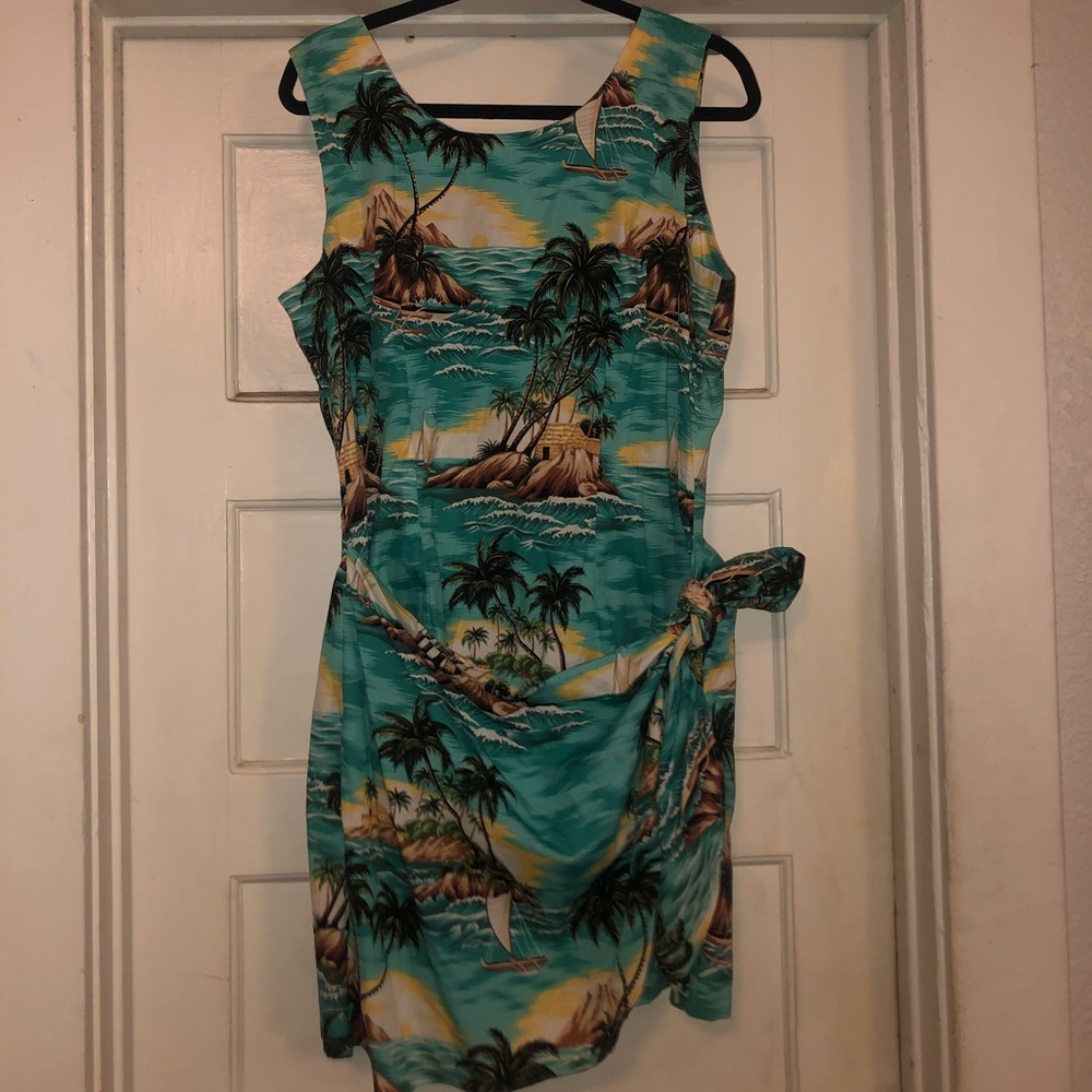 Hawaiian style wrap dress